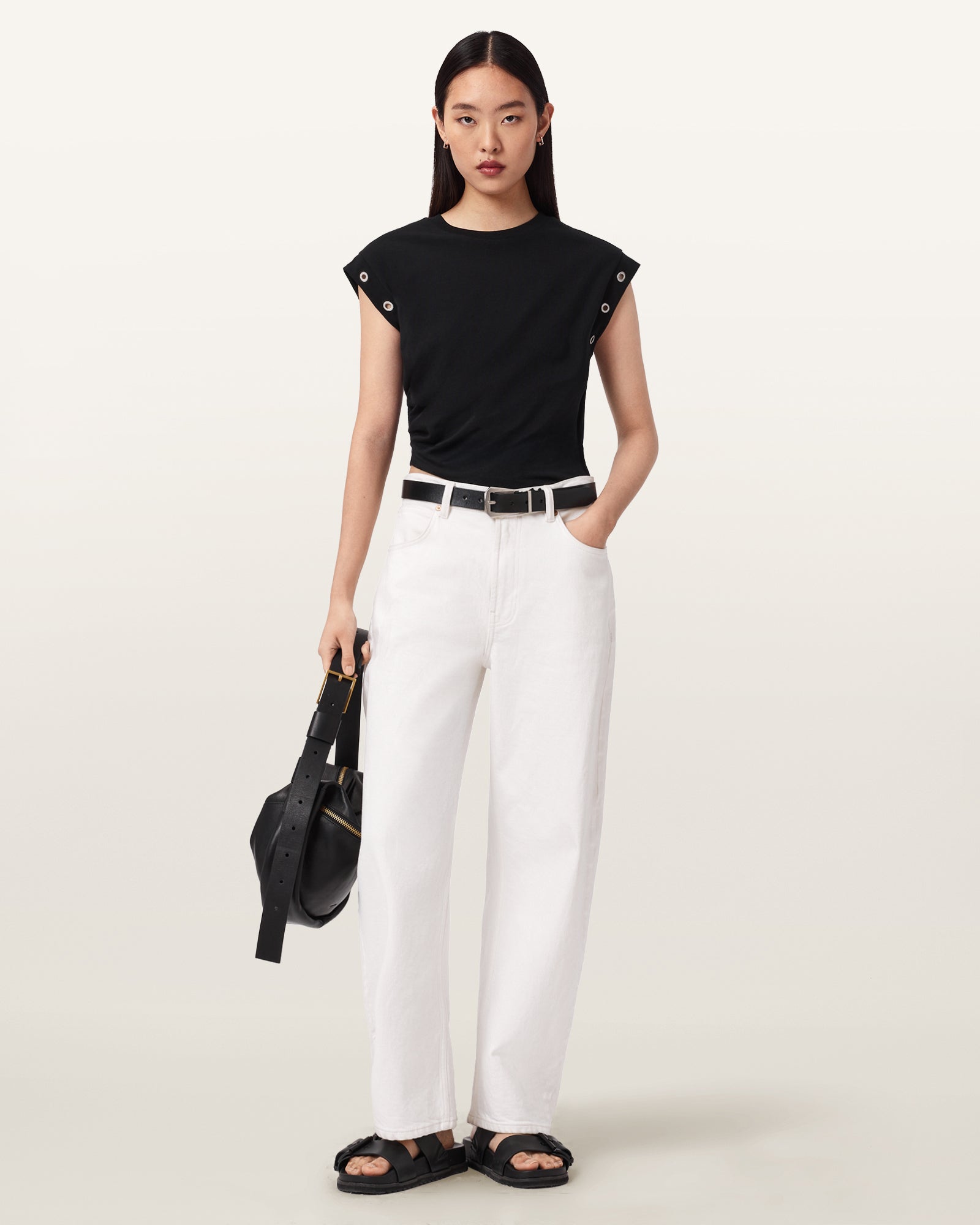 Black Color Eloise Tee from AllSaints