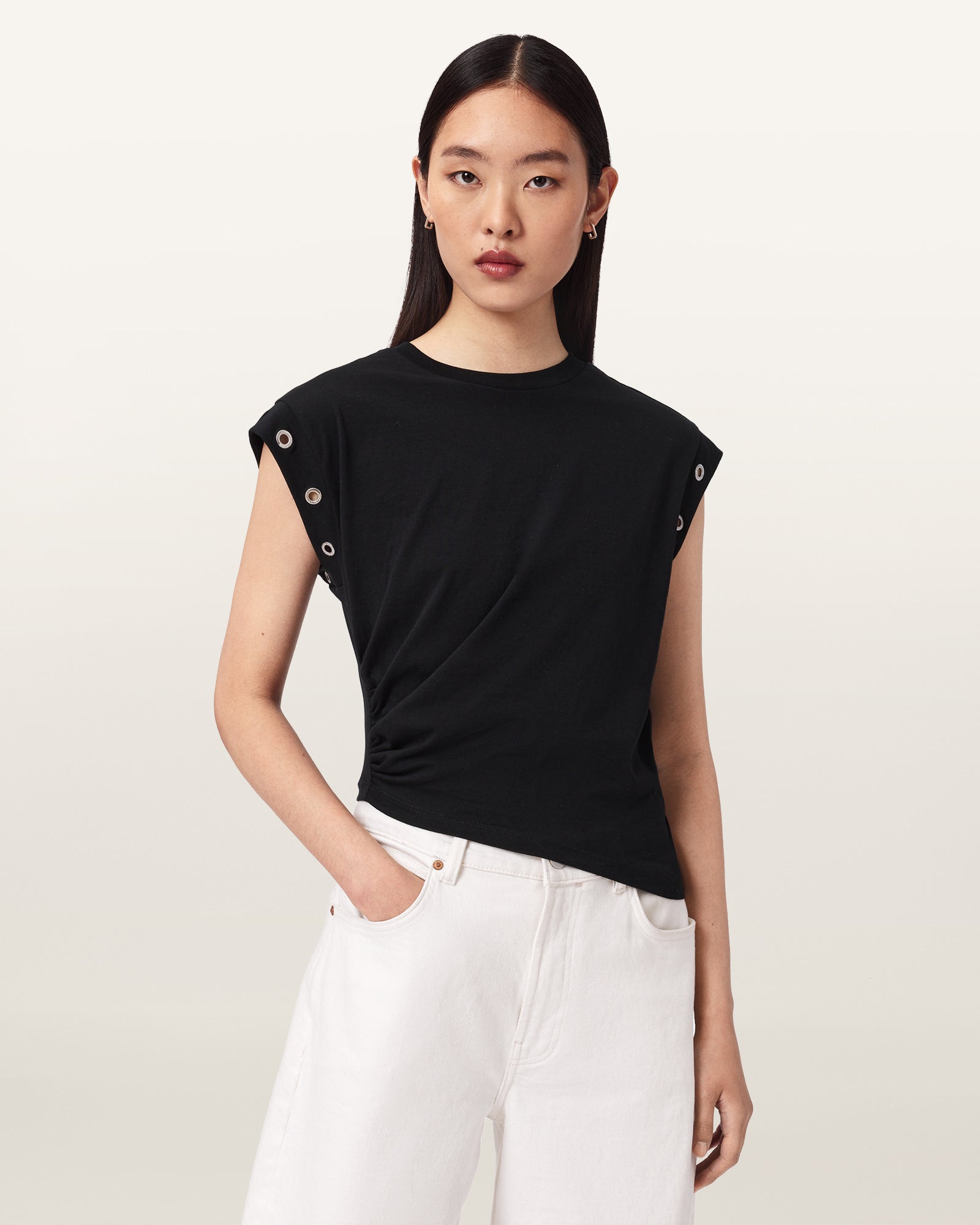 Black Color Eloise Tee from AllSaints