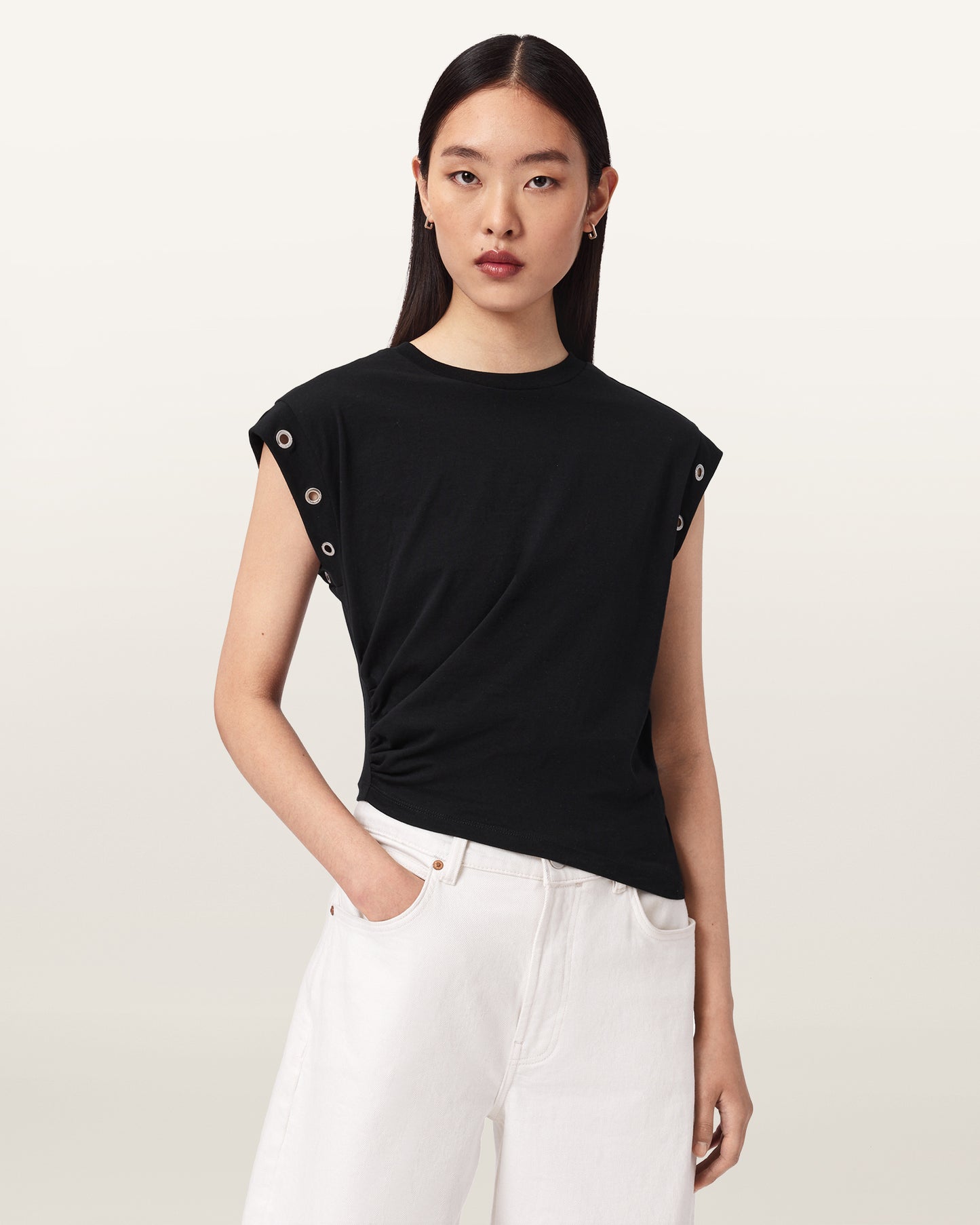 Black Color Eloise Tee from AllSaints