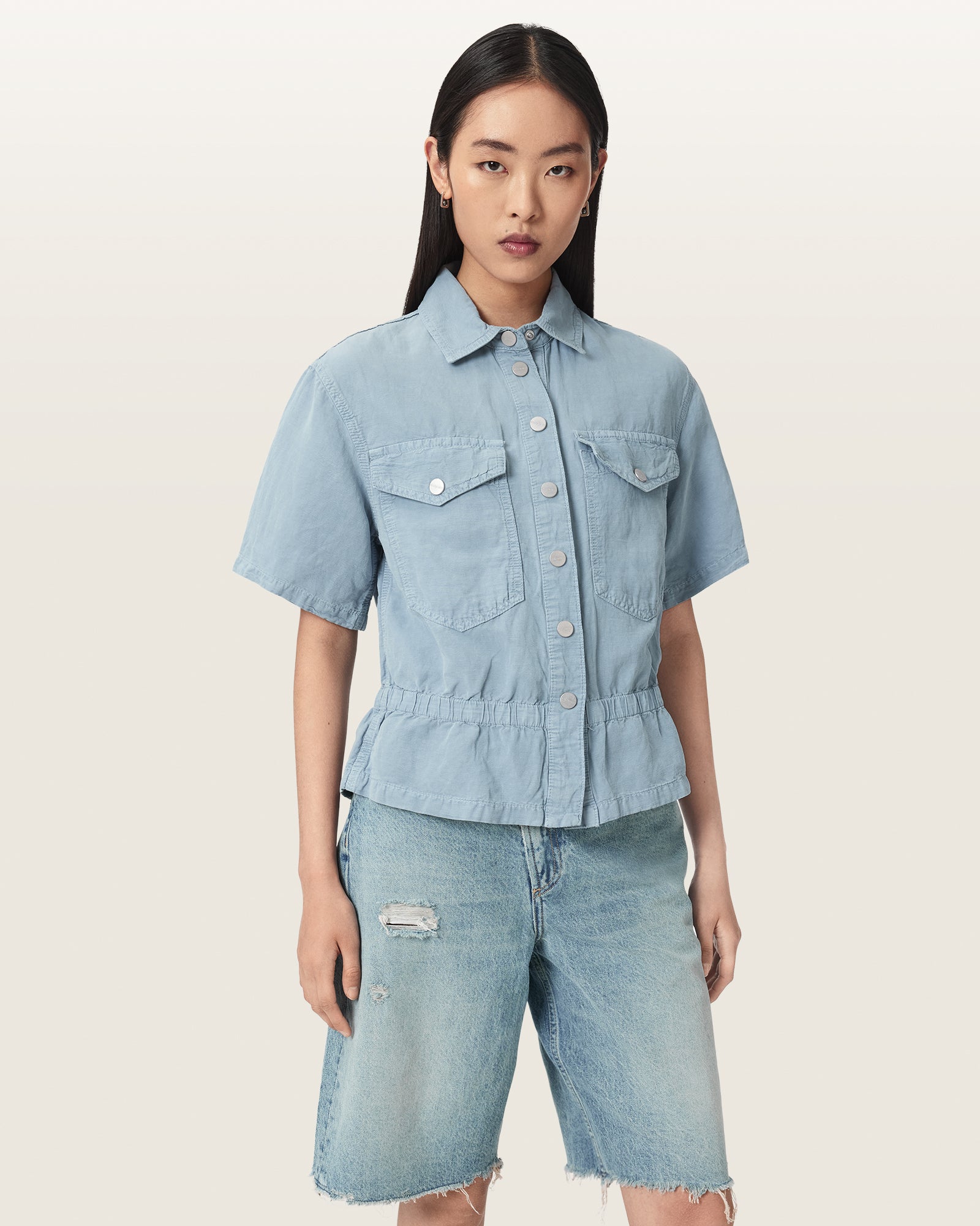 Light Blue Color Tove SS Shirt from AllSaints