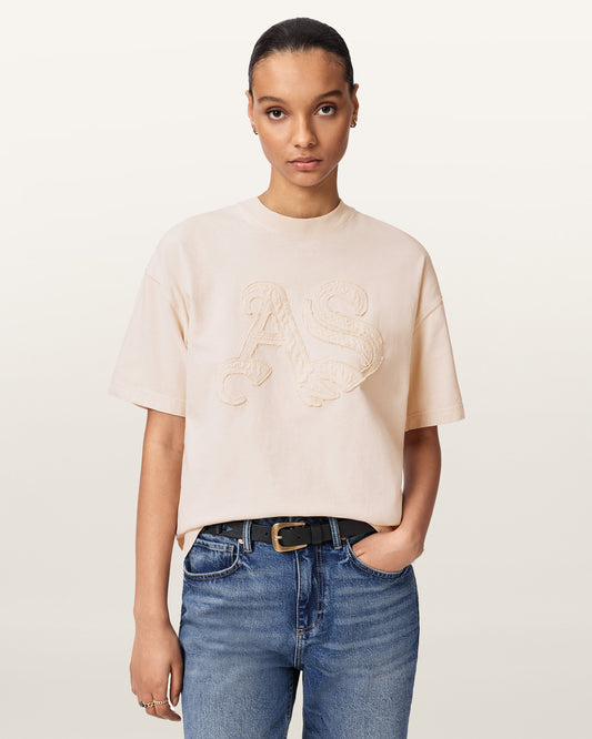 CRYSTAL PINK Color Insignia Etta Tee from AllSaints