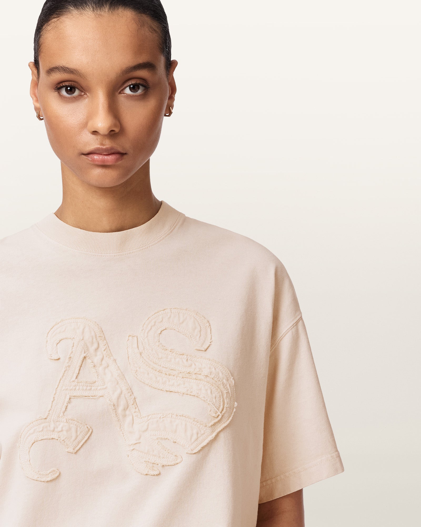CRYSTAL PINK Color Insignia Etta Tee from AllSaints