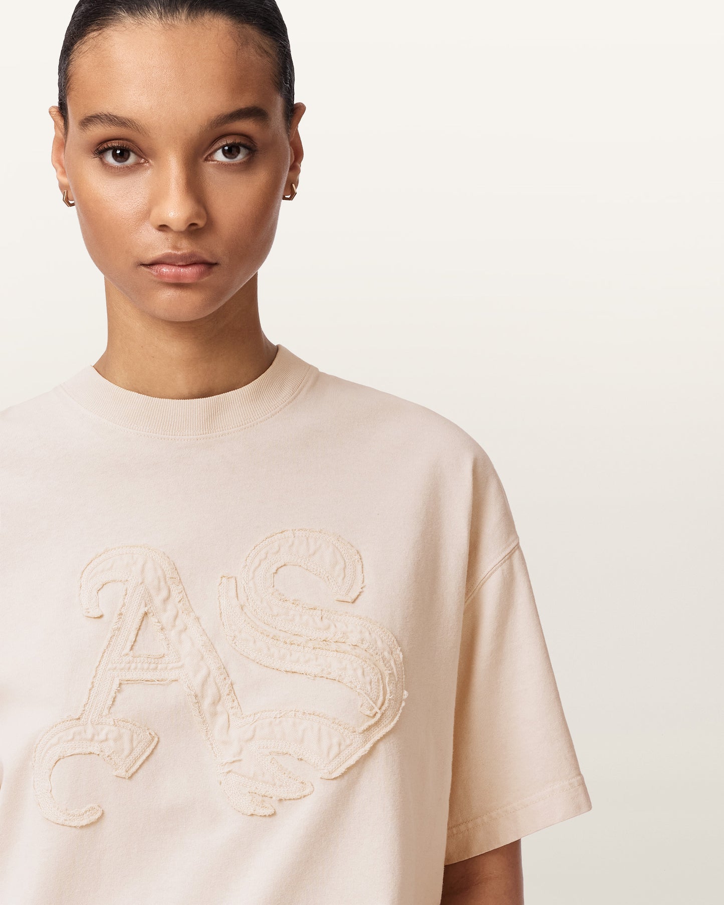 CRYSTAL PINK Color Insignia Etta Tee from AllSaints