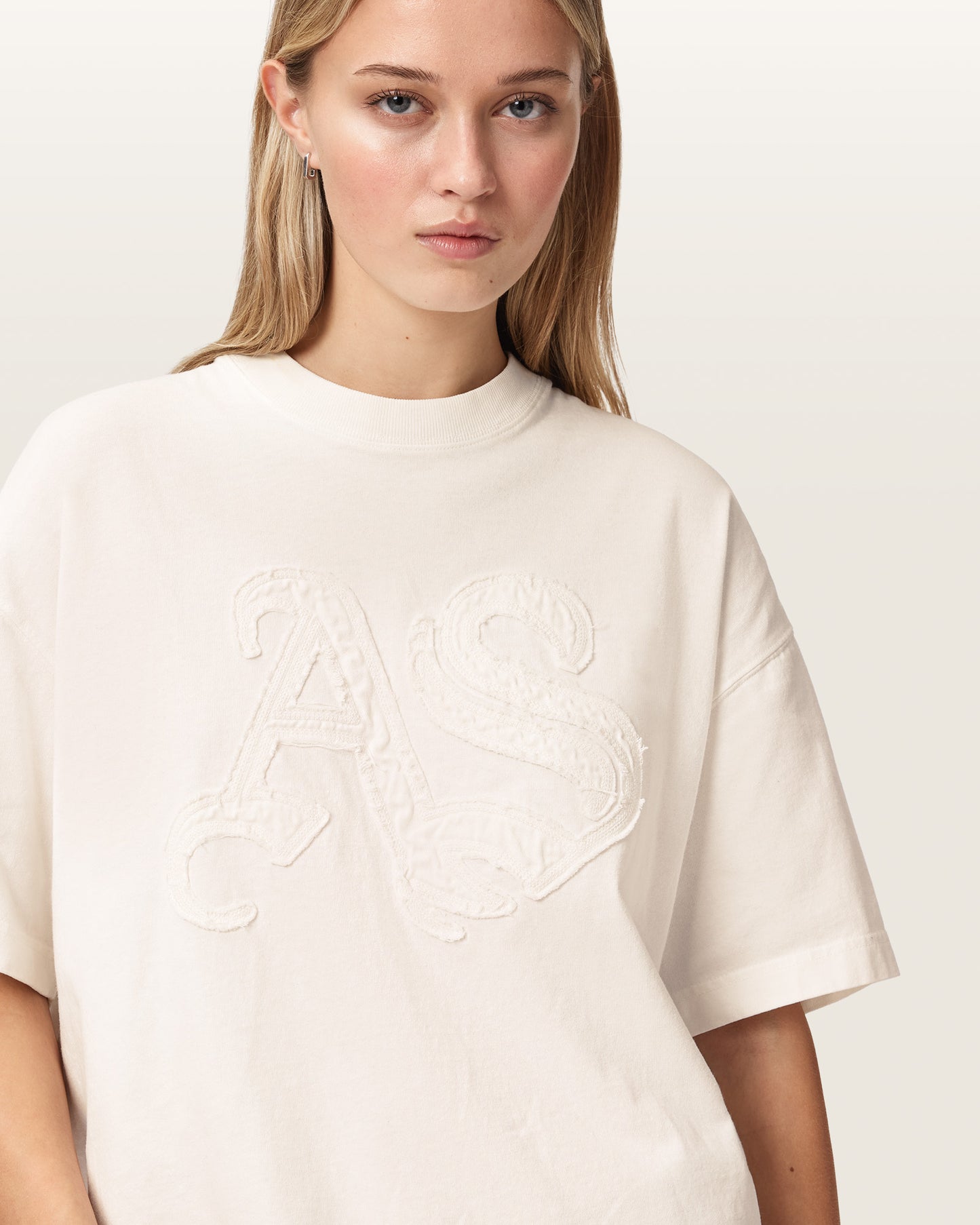 MALLOW WHITE Color Insignia Etta Tee from AllSaints