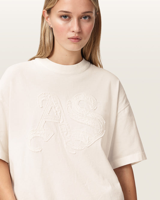 MALLOW WHITE Color Insignia Etta Tee from AllSaints