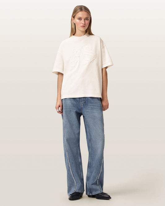 MALLOW WHITE Color Insignia Etta Tee from AllSaints