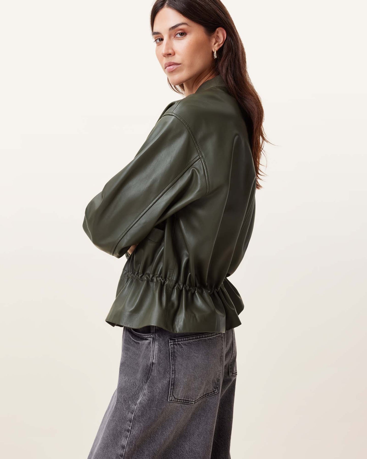 Sofi Leather Bomber Jacket