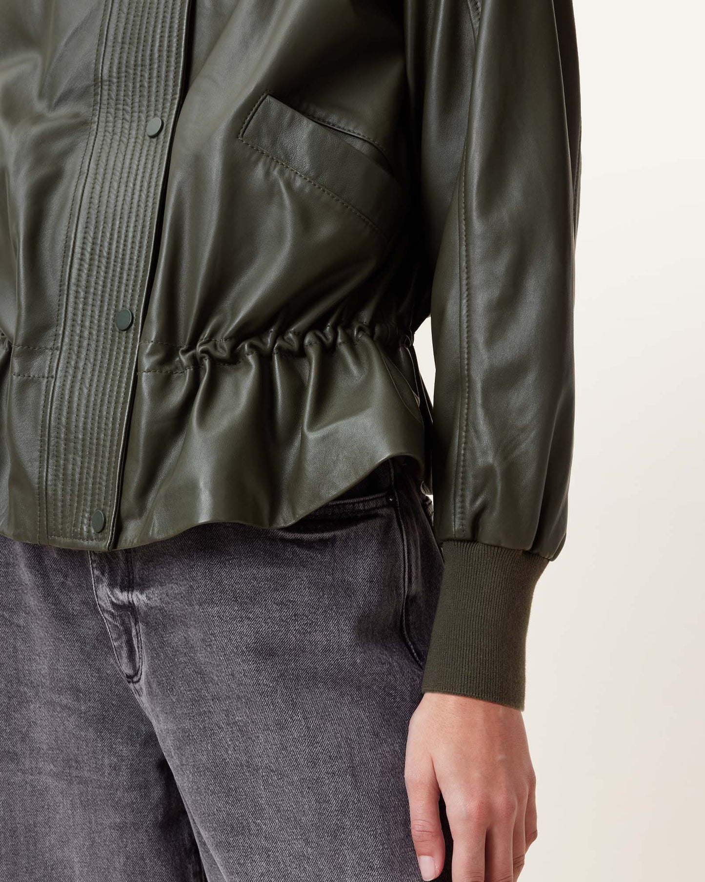 Sofi Leather Bomber Jacket