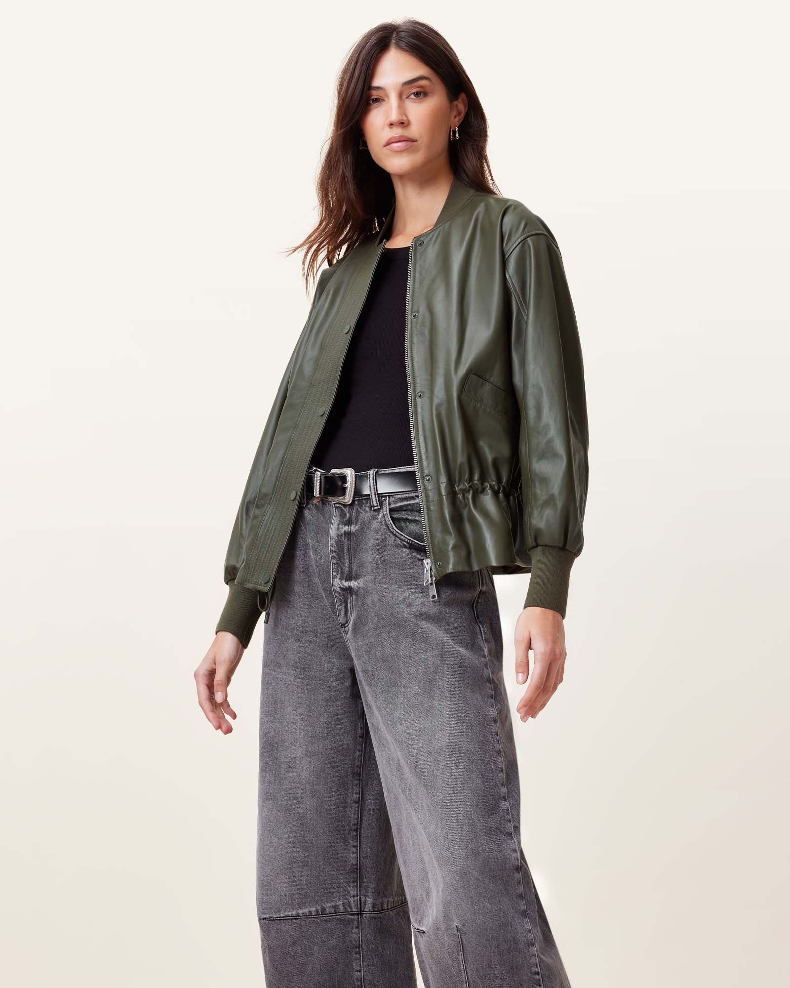 Sofi Leather Bomber Jacket