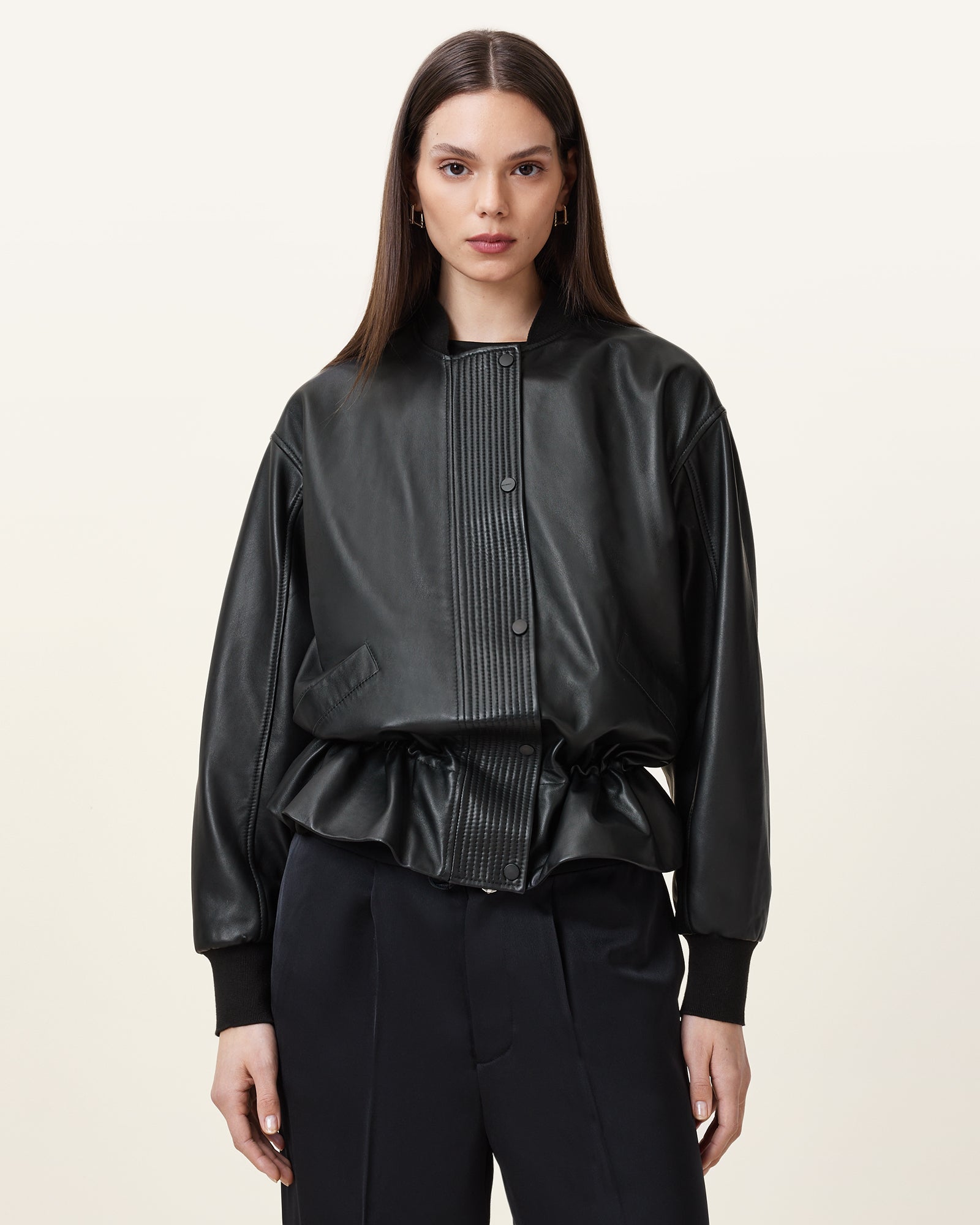 Black Color Sofi Leather Bomber from AllSaints