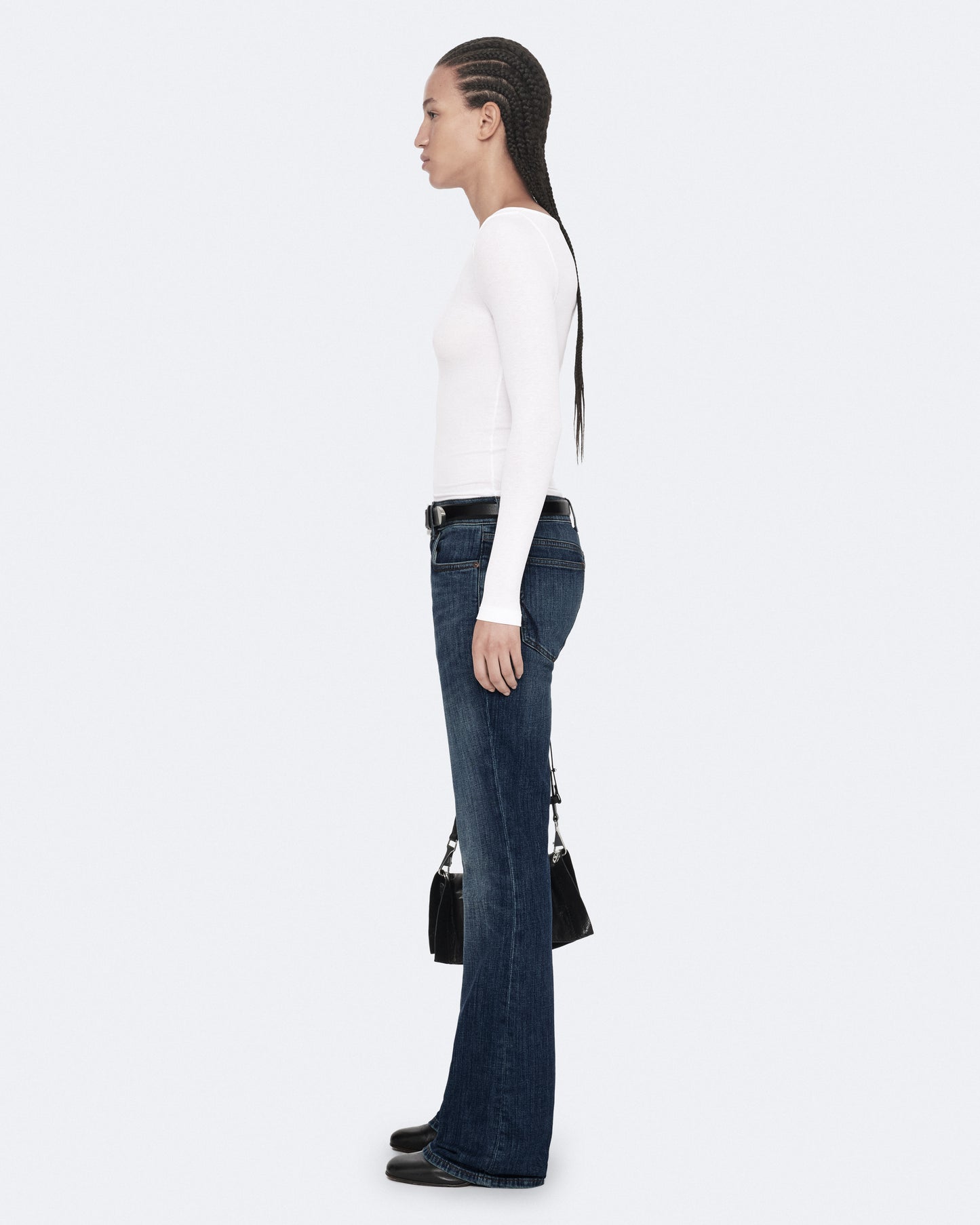 Optic White Color Jules LS Henley Top from AllSaints