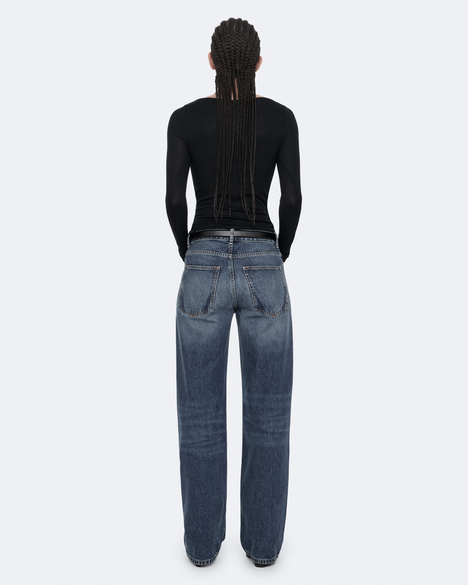 Jet Black Color Jules LS Henley Top from AllSaints