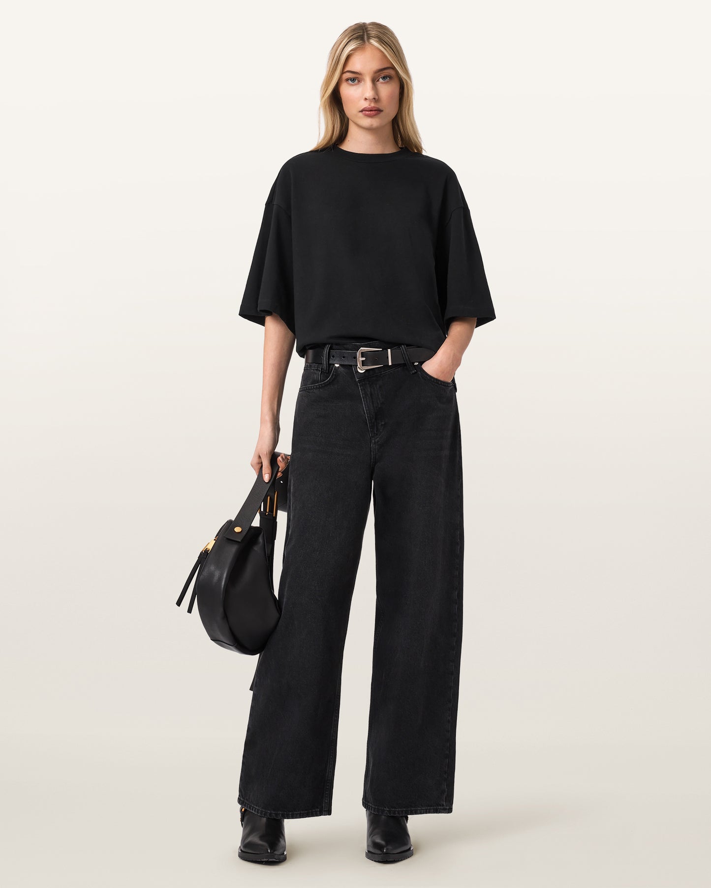 Black Color Esme Amelie Tee from AllSaints