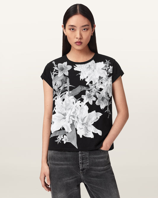 Black Color Crystal Anna Tee from AllSaints