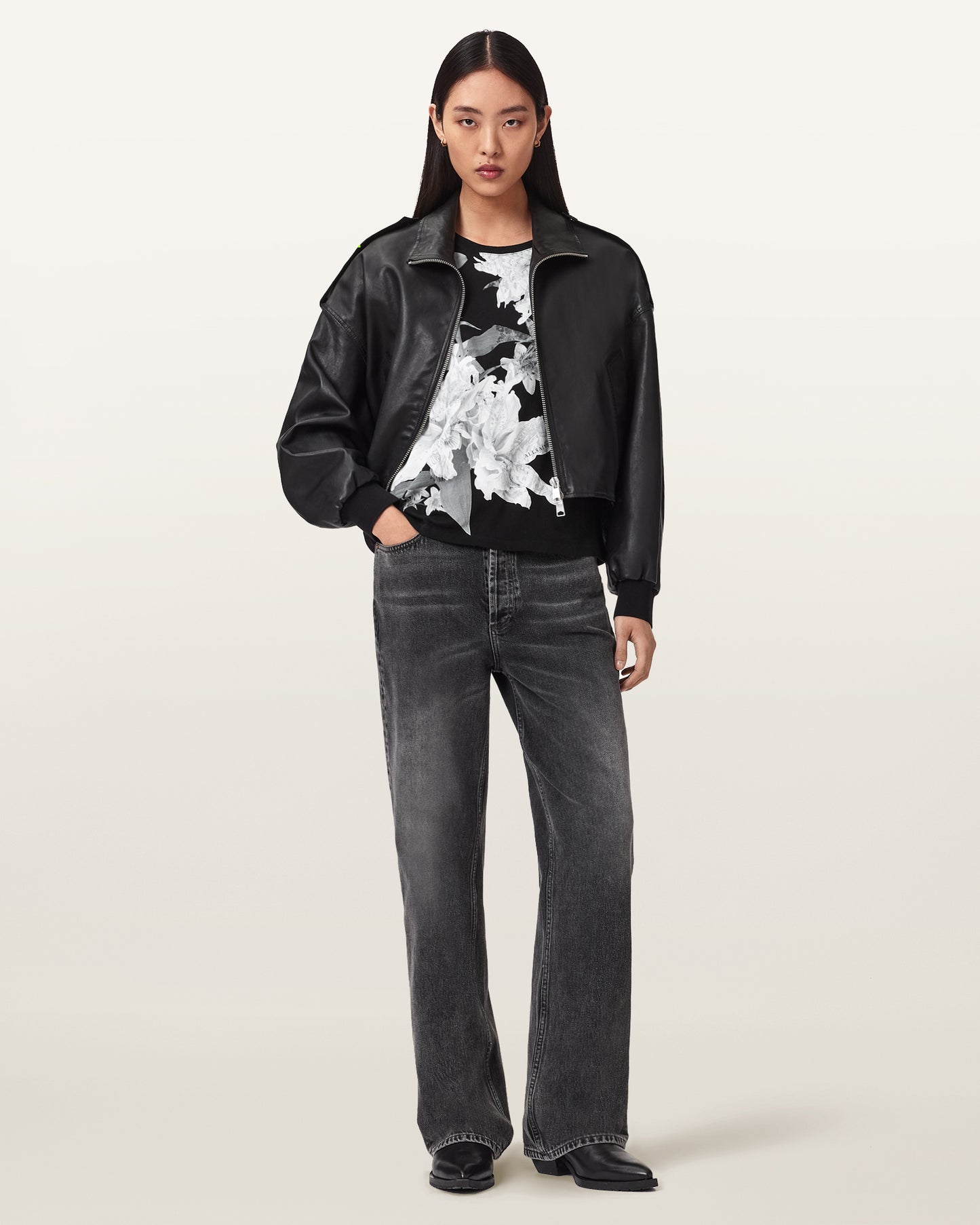 Black Color Crystal Anna Tee from AllSaints