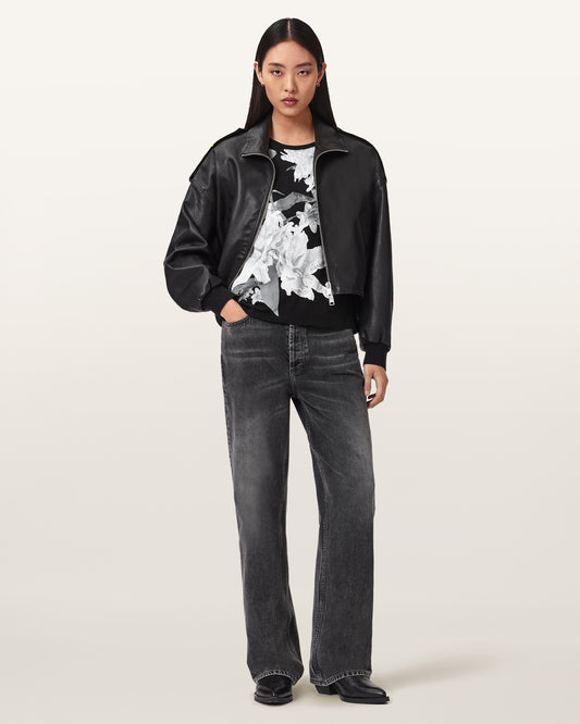 Black Color Crystal Anna Tee from AllSaints
