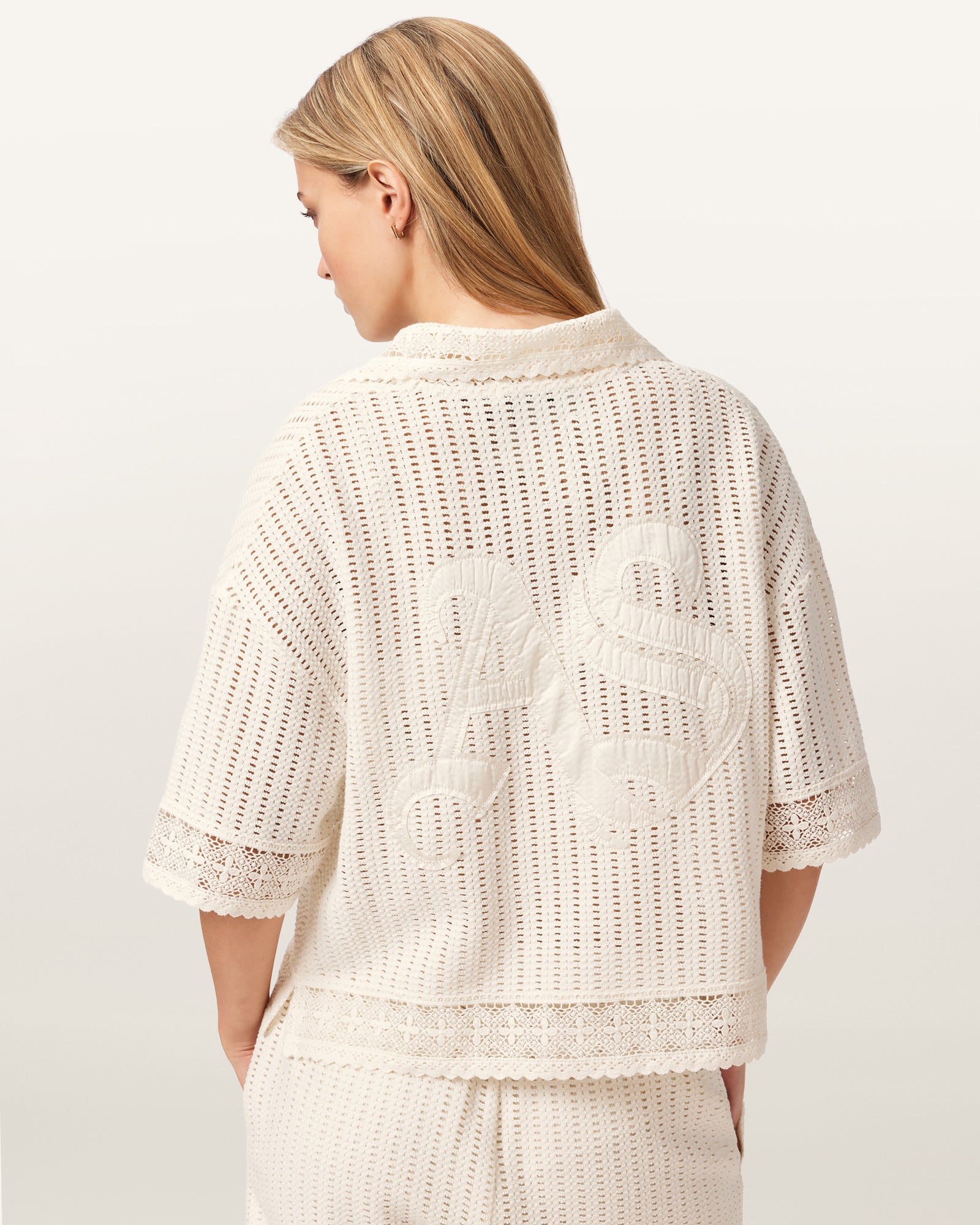 MALLOW WHITE Color Elma Crochet Top from AllSaints