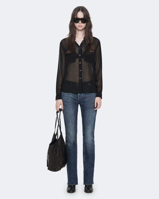 SHEER BLACK Color Maven Military Shirt from AllSaints