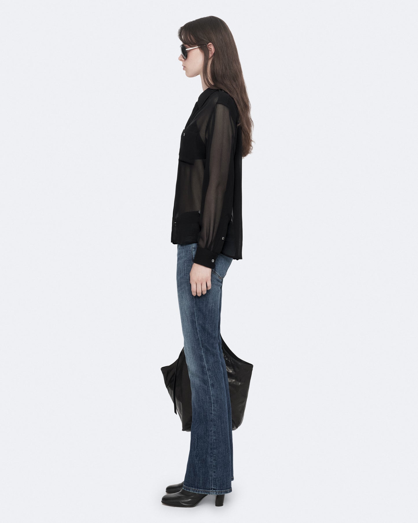 SHEER BLACK Color Maven Military Shirt from AllSaints