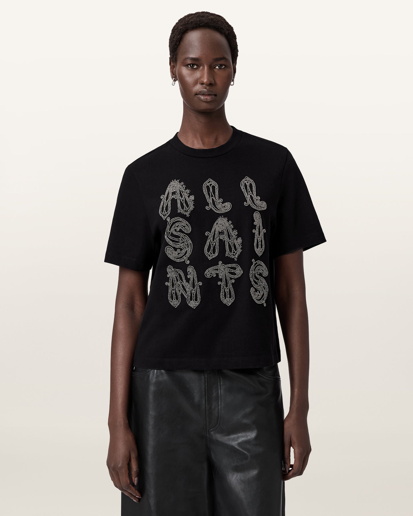 Black Color Ella Lisa Tee from AllSaints