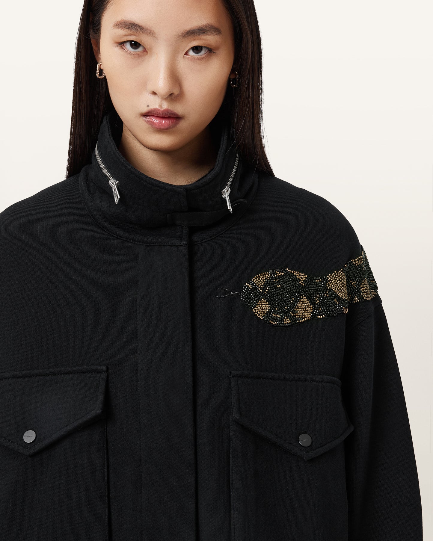 Black Color Ouros Clarie Jacket from AllSaints