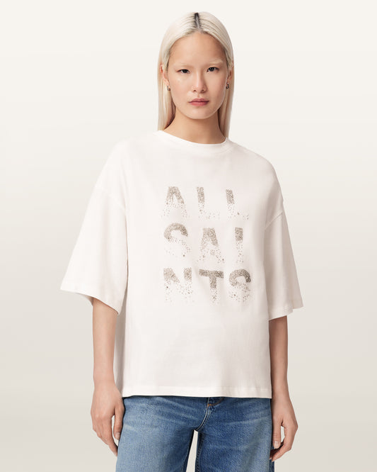 Optic White Color Stacks Amelie Tee from AllSaints