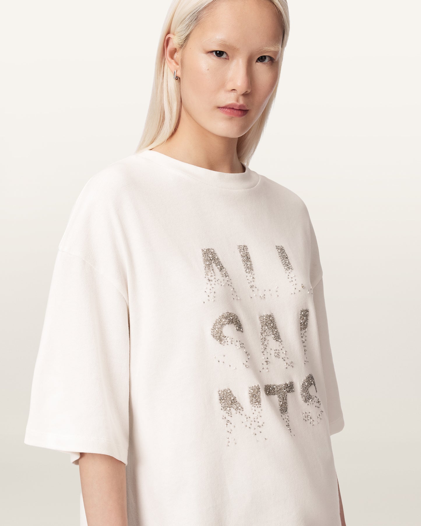 Optic White Color Stacks Amelie Tee from AllSaints