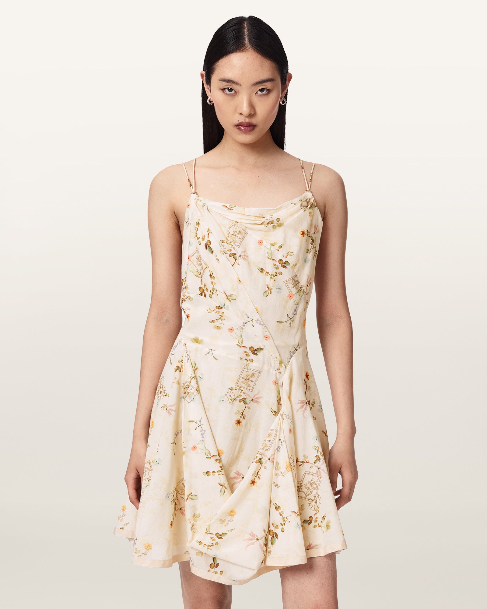 CARMEL OFF WHITE Color Claire Mini Dress from AllSaints