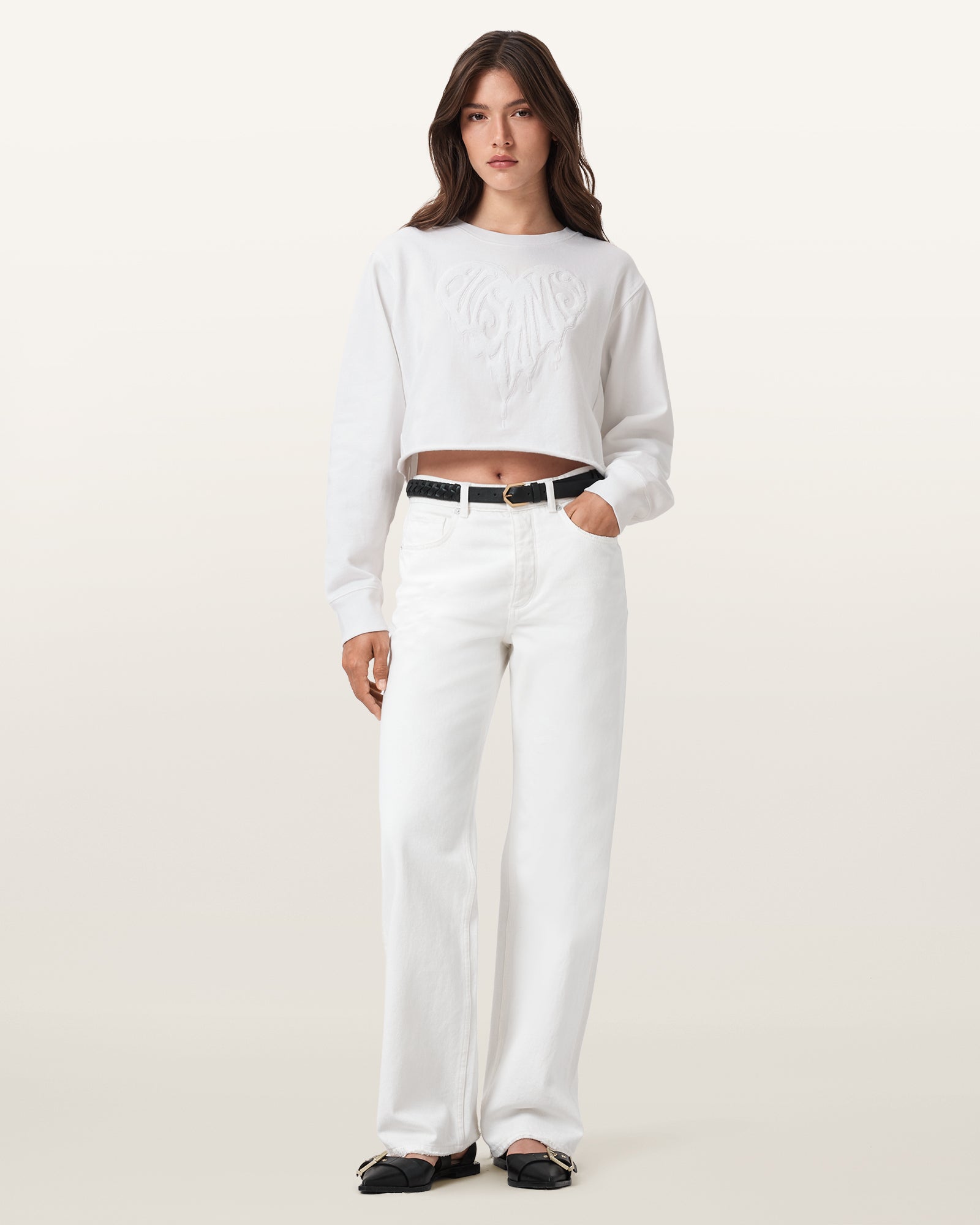 White Color Trip Nevarre Sweat from AllSaints