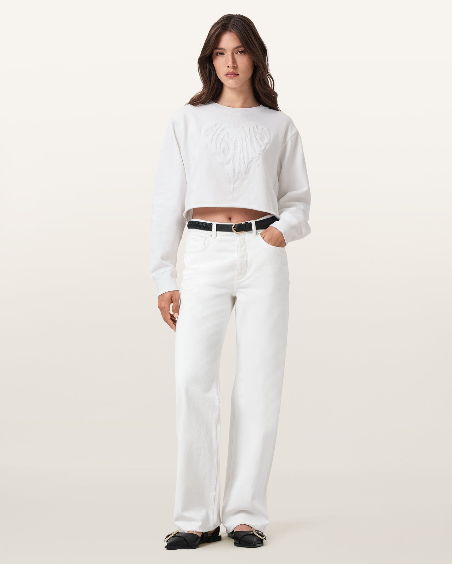 White Color Trip Nevarre Sweat from AllSaints