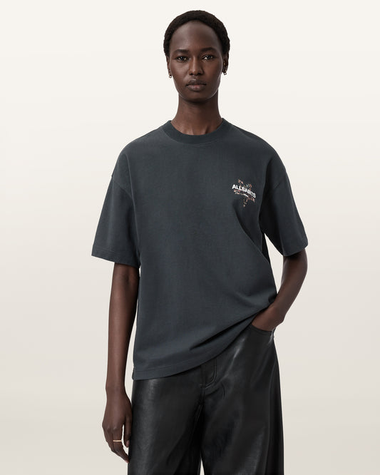 Washed Black Color Pentacle Etta Tee from AllSaints
