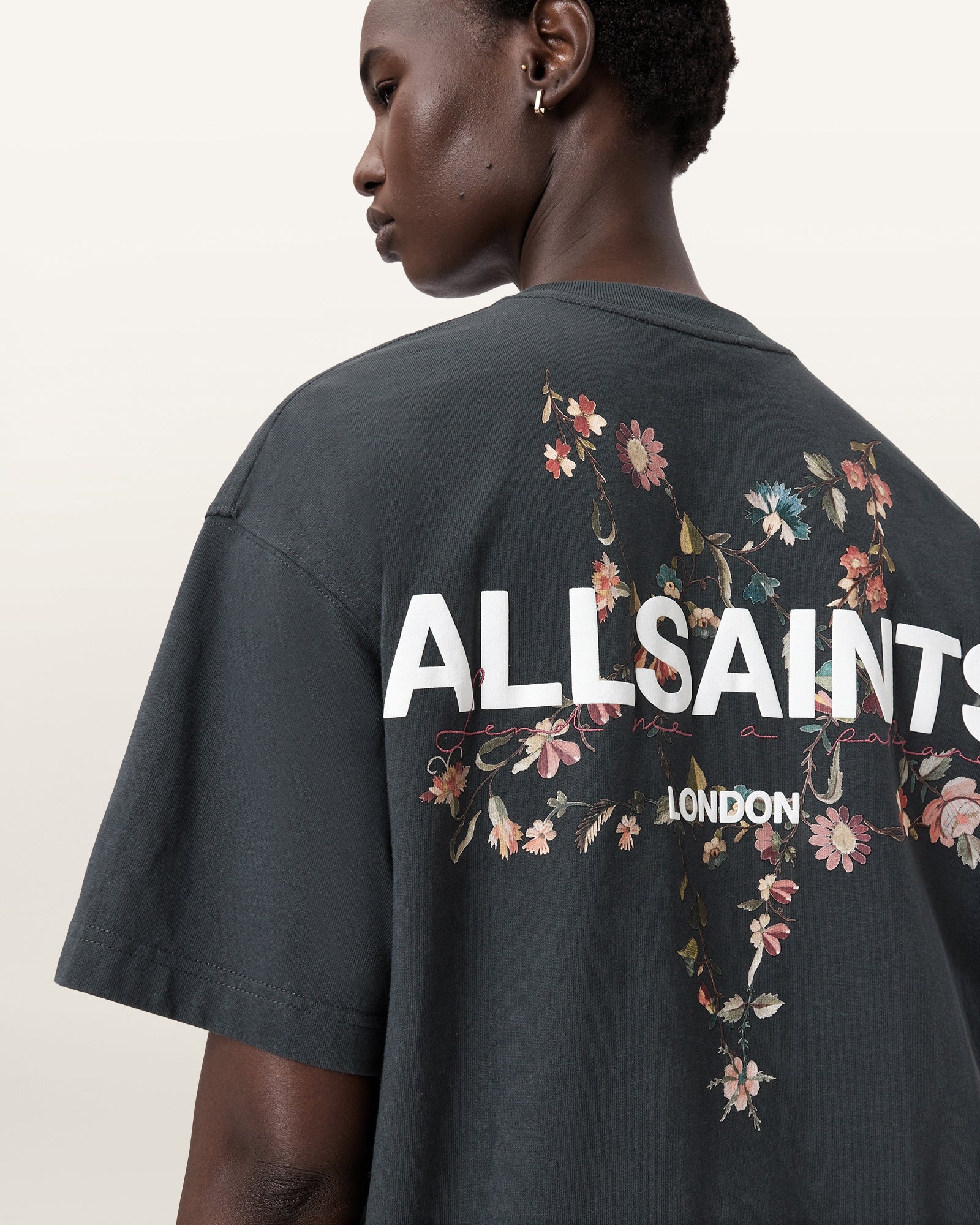 Washed Black Color Pentacle Etta Tee from AllSaints