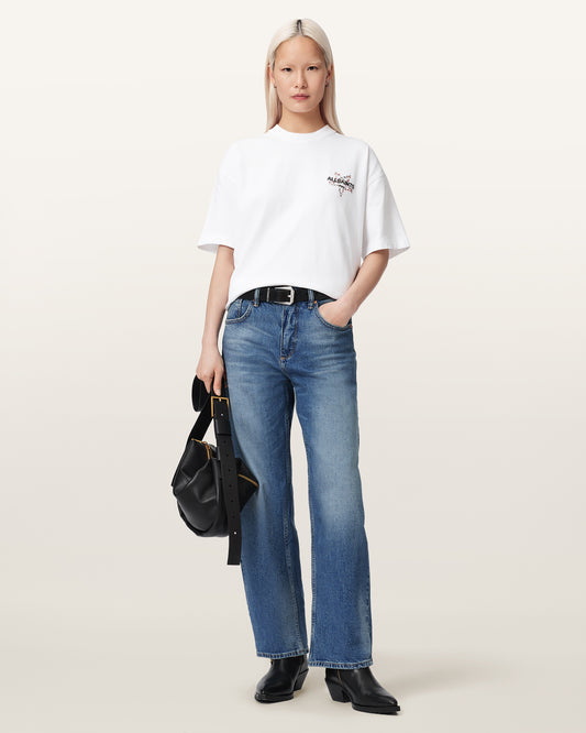 Optic White Color Pentacle Etta Tee from AllSaints