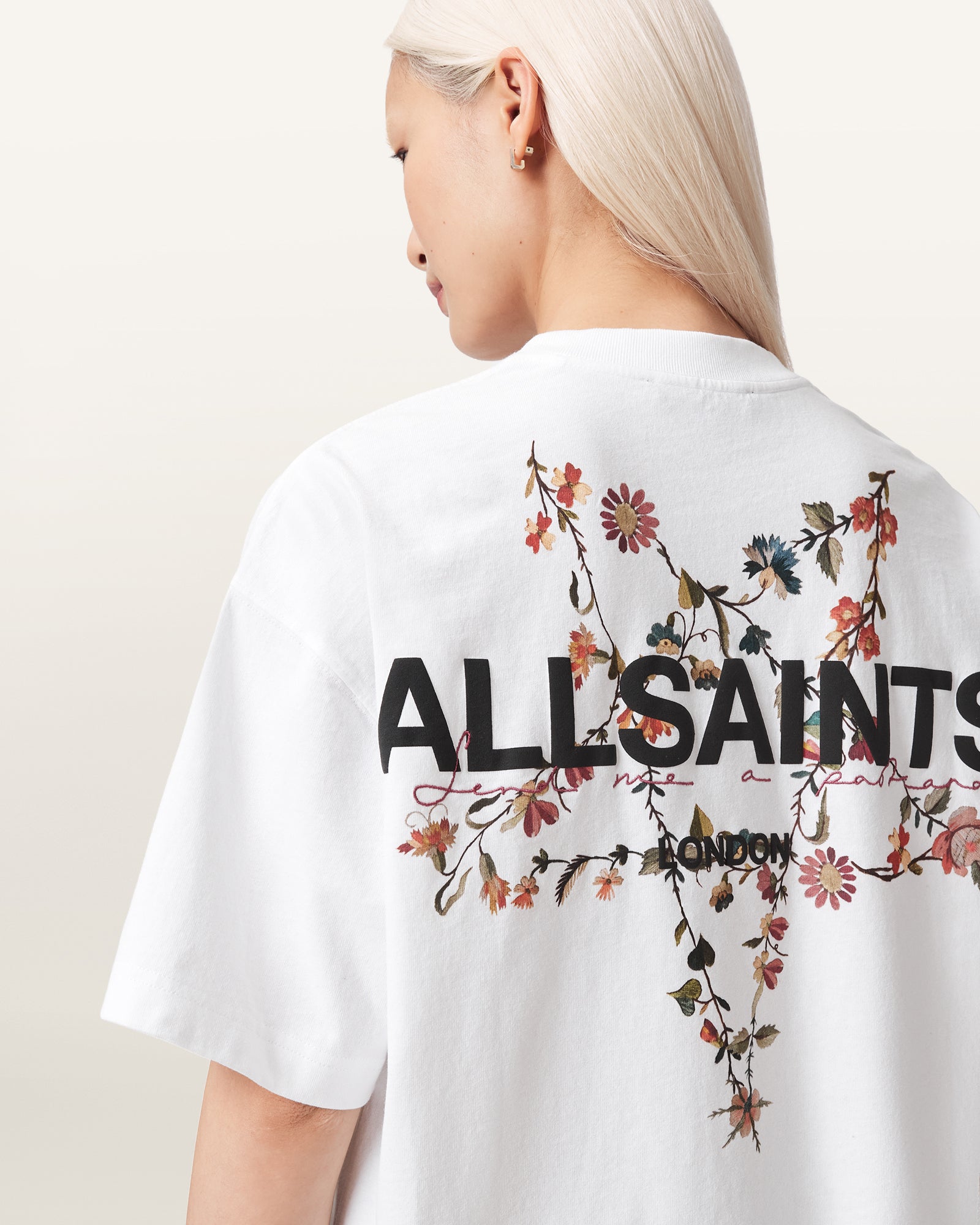 Optic White Color Pentacle Etta Tee from AllSaints