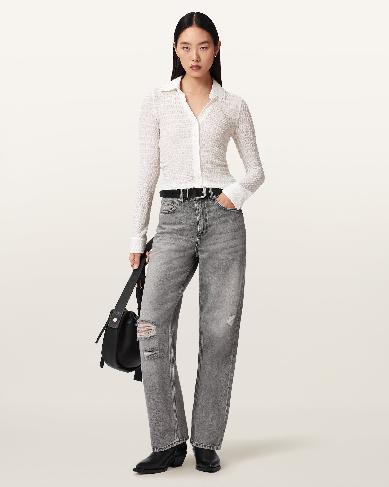 Chalk White Color Connie Shirt from AllSaints