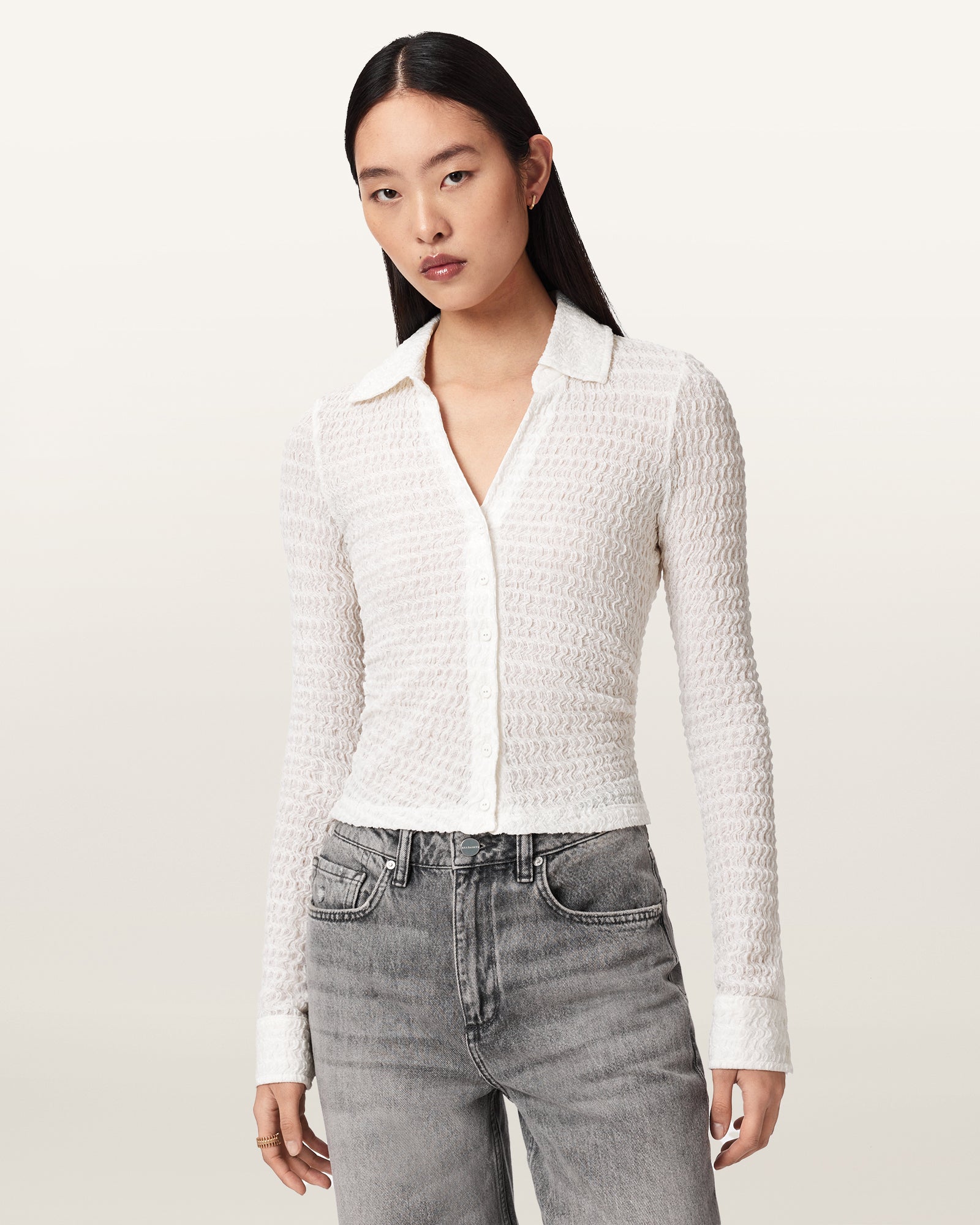 Chalk White Color Connie Shirt from AllSaints