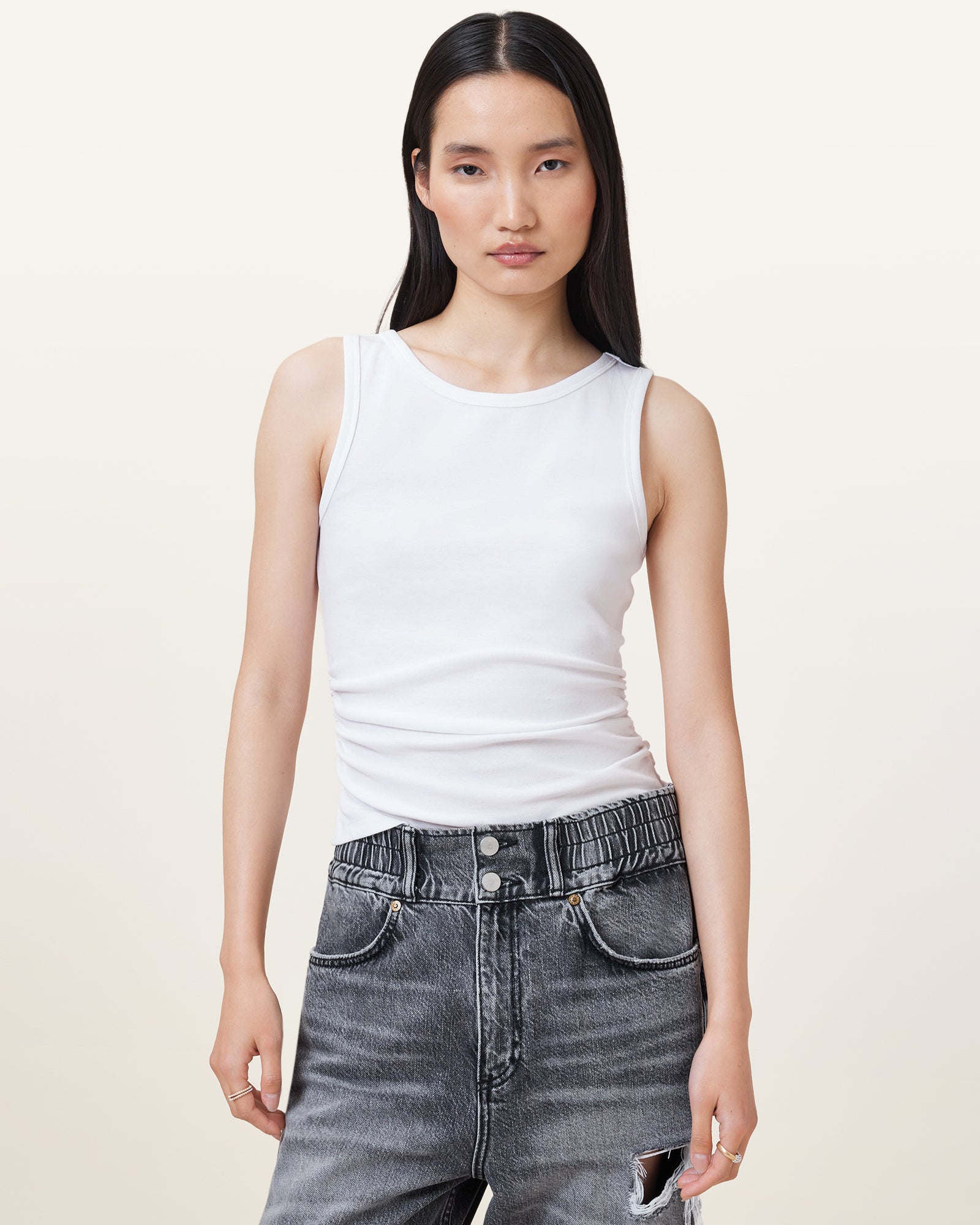 Optic White Color Katarina Tank from AllSaints