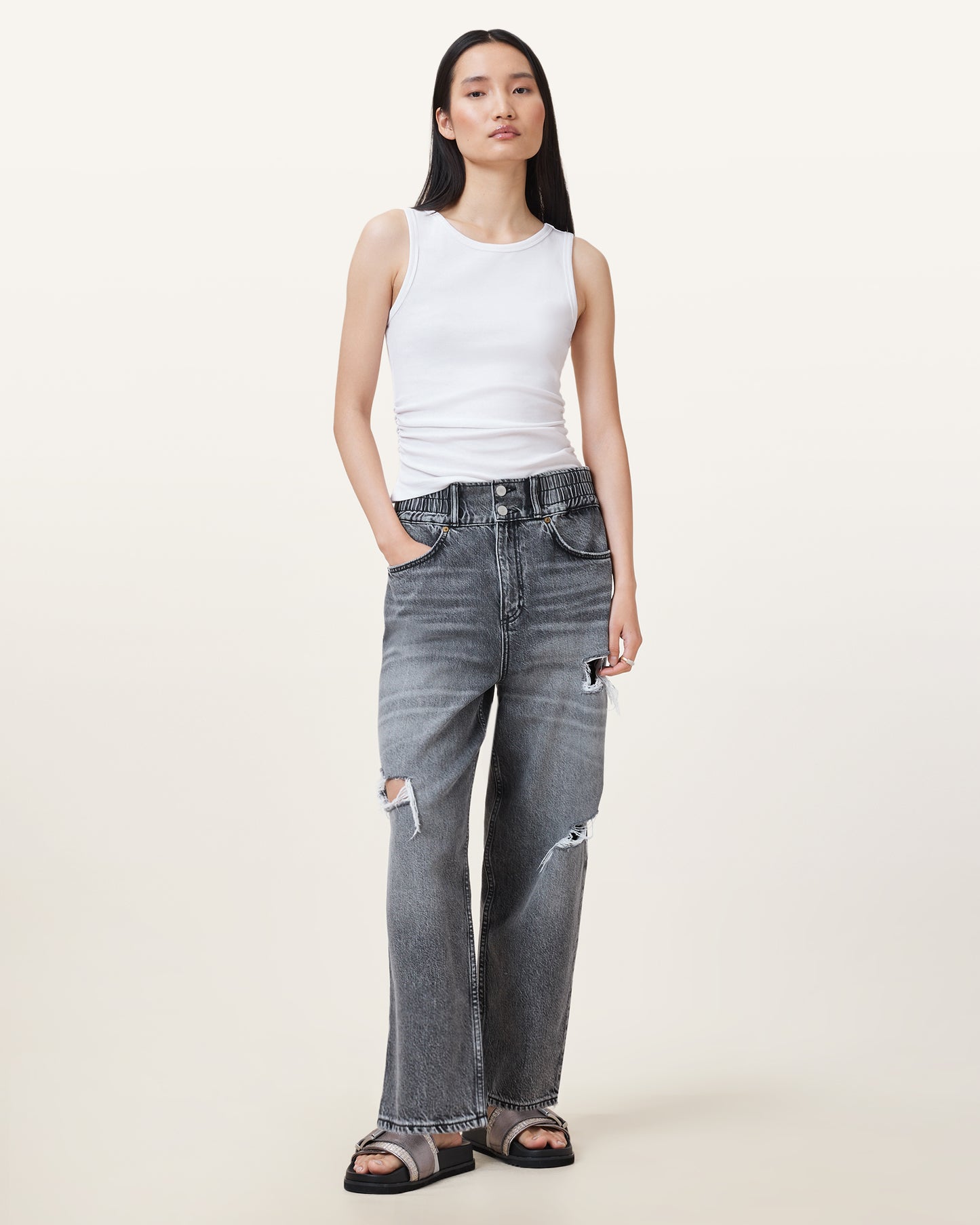 Optic White Color Katarina Tank from AllSaints
