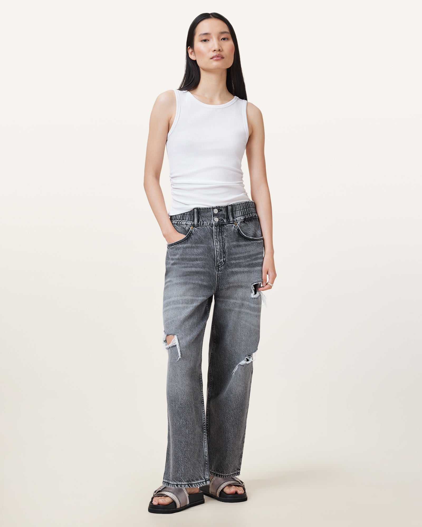 Optic White Color Katarina Tank from AllSaints