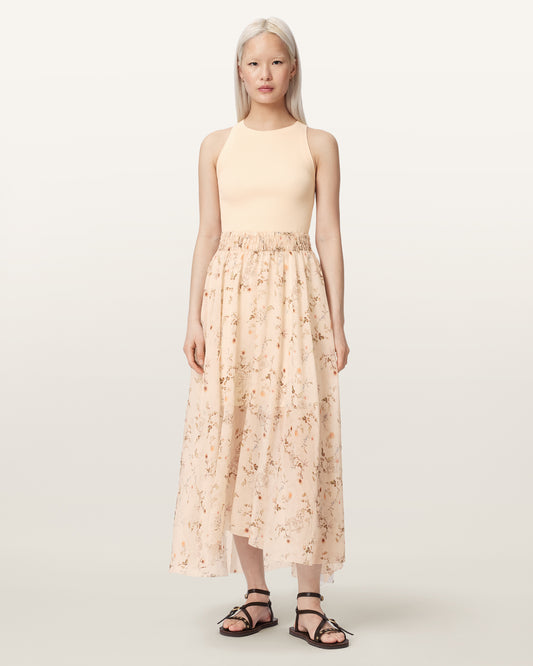 CARMEL OFF WHITE Color Zenia Dress from AllSaints