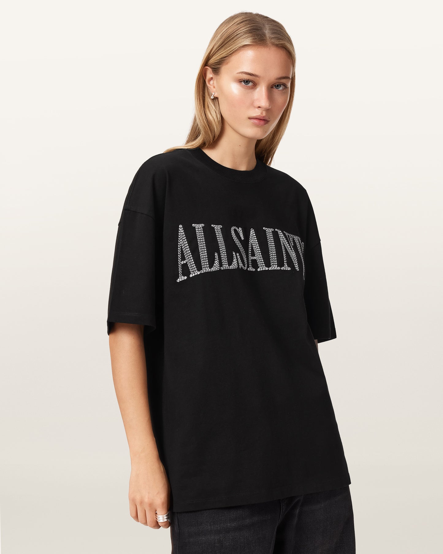 Washed Black Color Dash Etta Tee from AllSaints