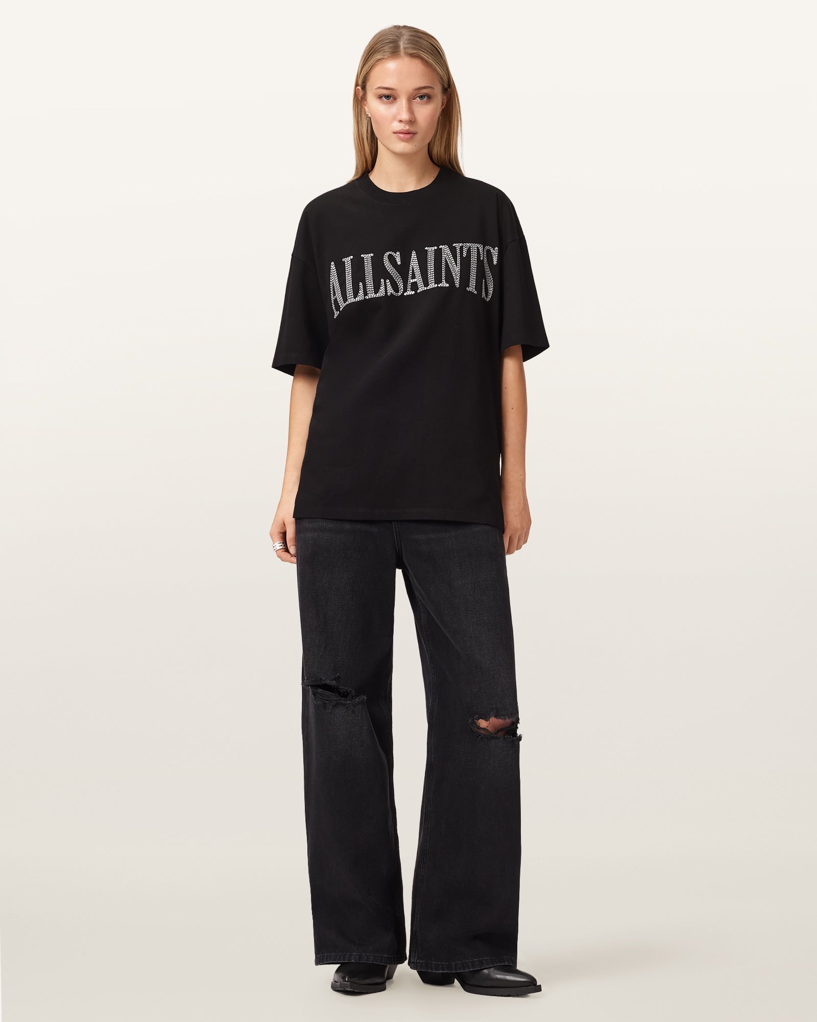 Washed Black Color Dash Etta Tee from AllSaints
