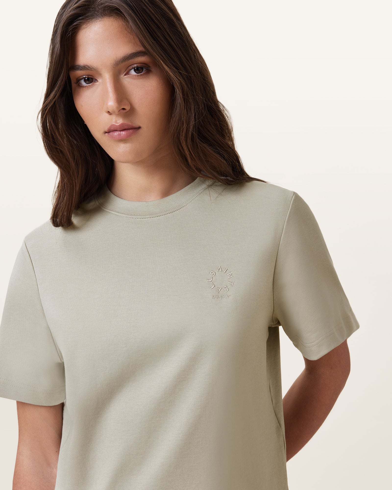LIGHT ASH GREEN Color Lisa Haven Tee from AllSaints