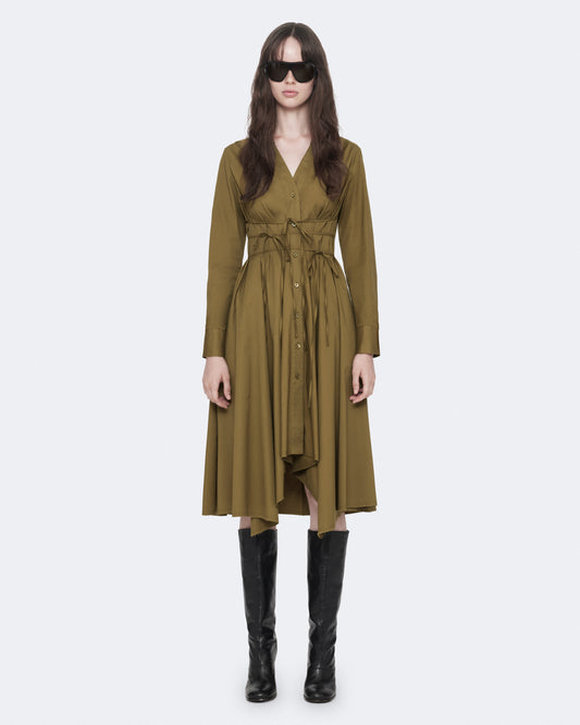Olive Khaki Green Color Marley Dress from AllSaints