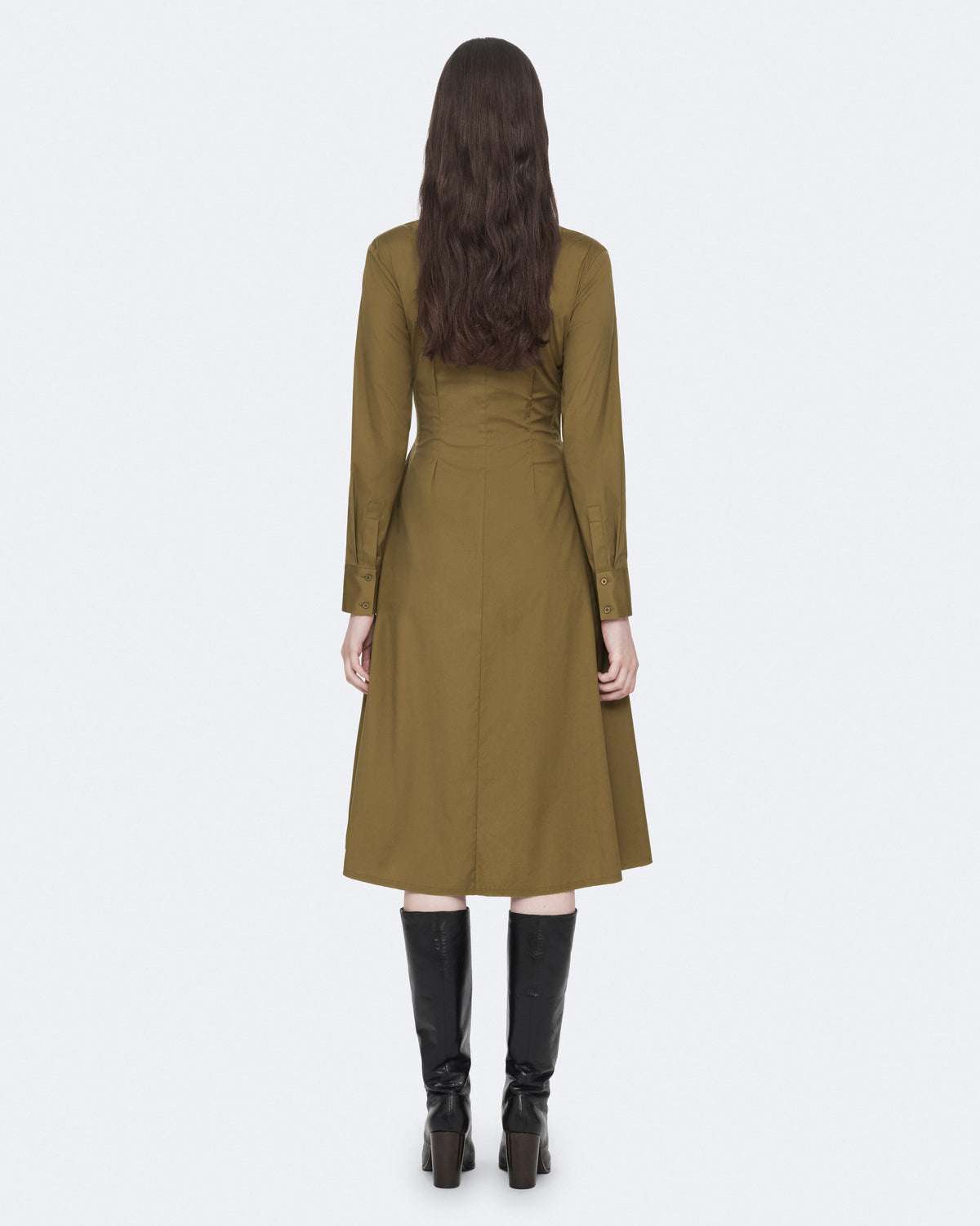 Olive Khaki Green Color Marley Dress from AllSaints
