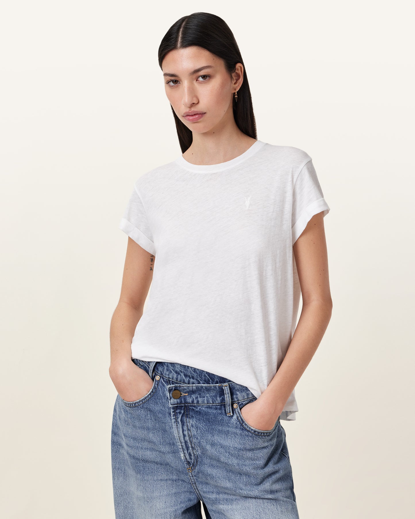 Chalk White Color Anna Ramskull Tee from AllSaints