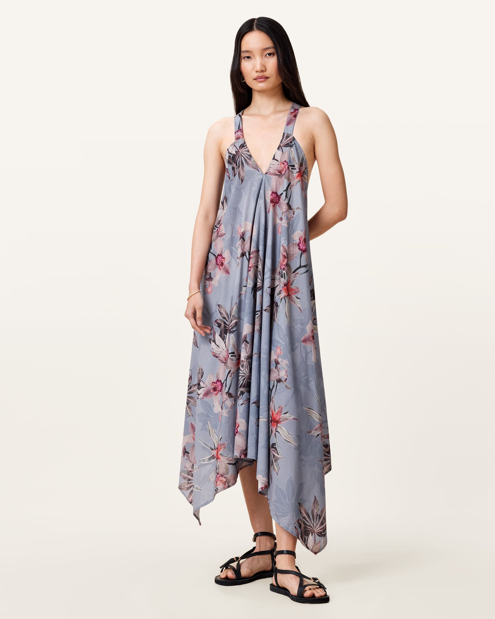 ADENA DUSTY BLUE Color Lil Dress from AllSaints