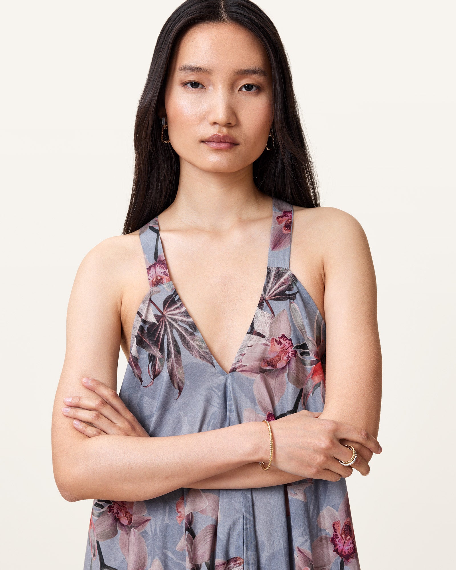 ADENA DUSTY BLUE Color Lil Dress from AllSaints