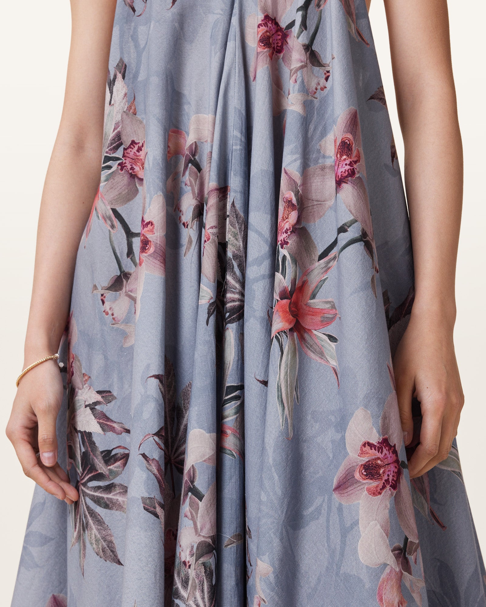 ADENA DUSTY BLUE Color Lil Dress from AllSaints
