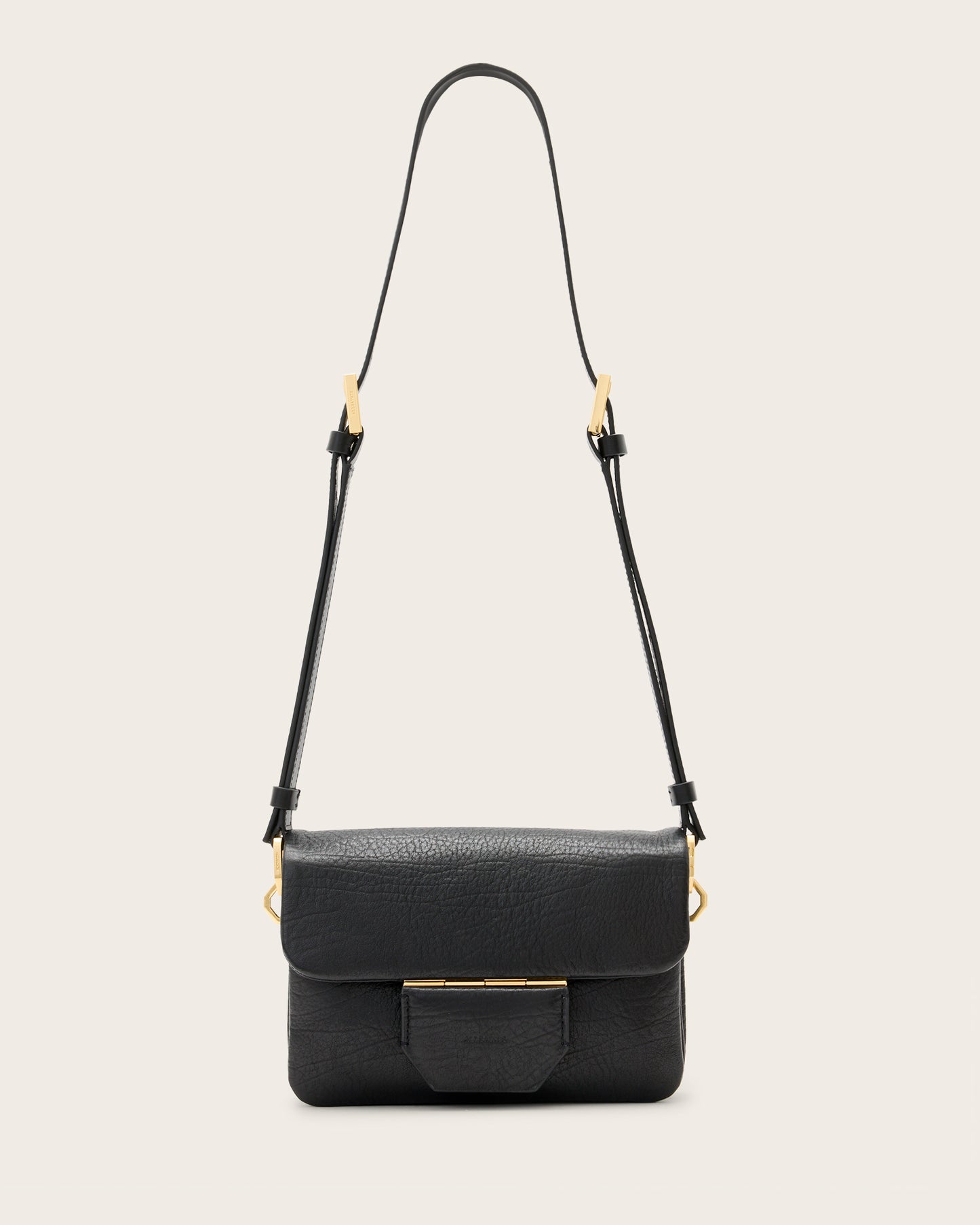 Black Color Jupiter Grain Crossbody Bag from AllSaints